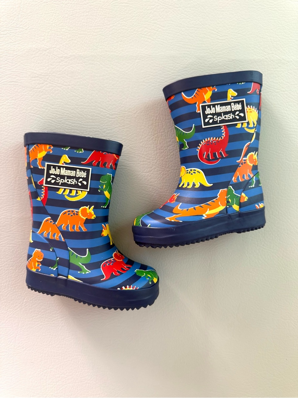 Jojo Maman Bebe Kids Dinosaur Wellies Rain Boots Todler Size 4 - NEW Oaki Rain
